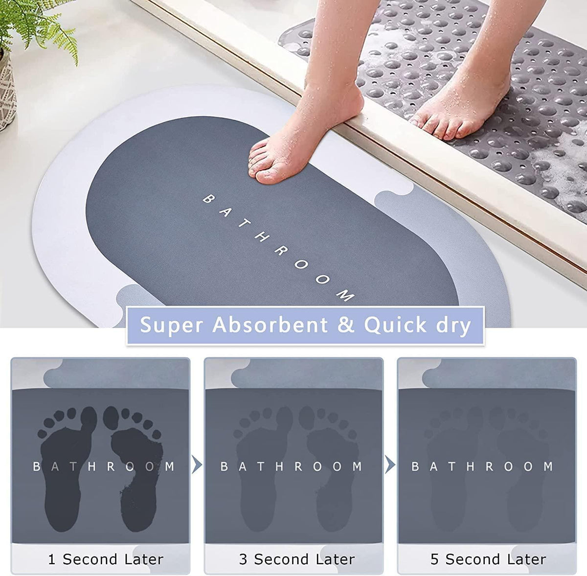 Quick-Dry Absorbent Bath Mat