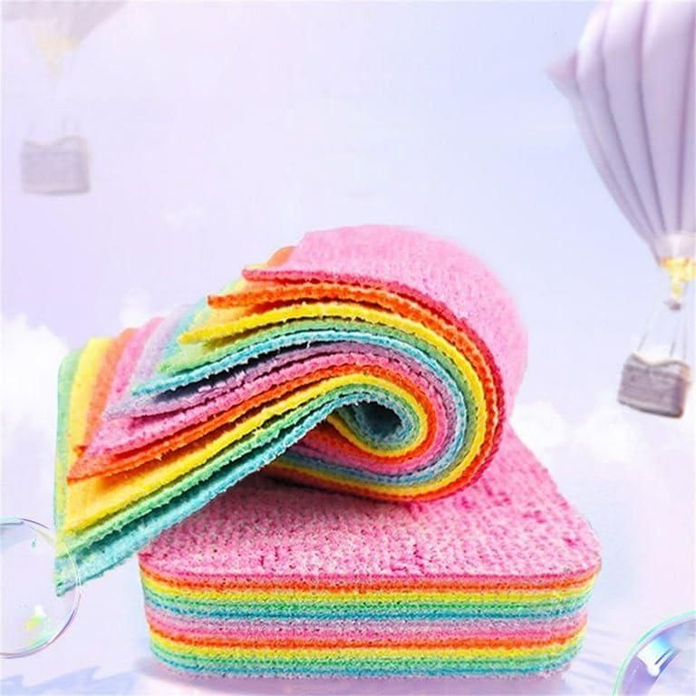 Rainbow Microfibre Dish Sponges, 12 Pieces