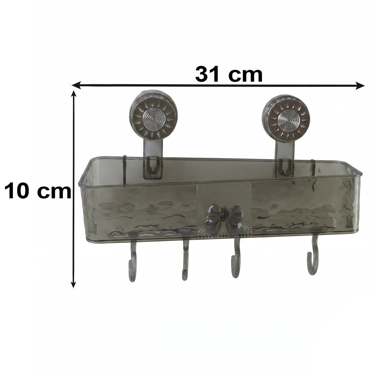 Suction Bathroom Shelf with Hooks