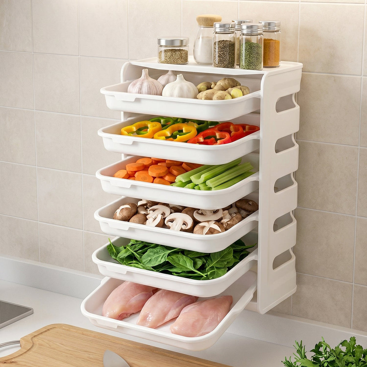 6-Layer Wall Food Organiser Rack