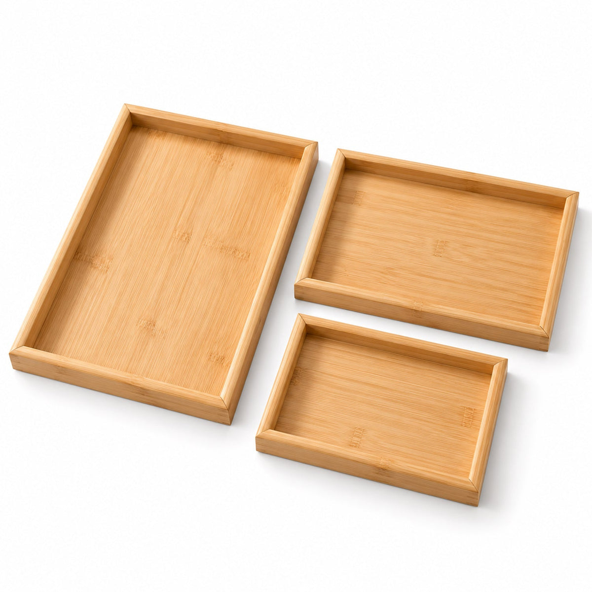 Bamboo Serving Tray Set of 3
