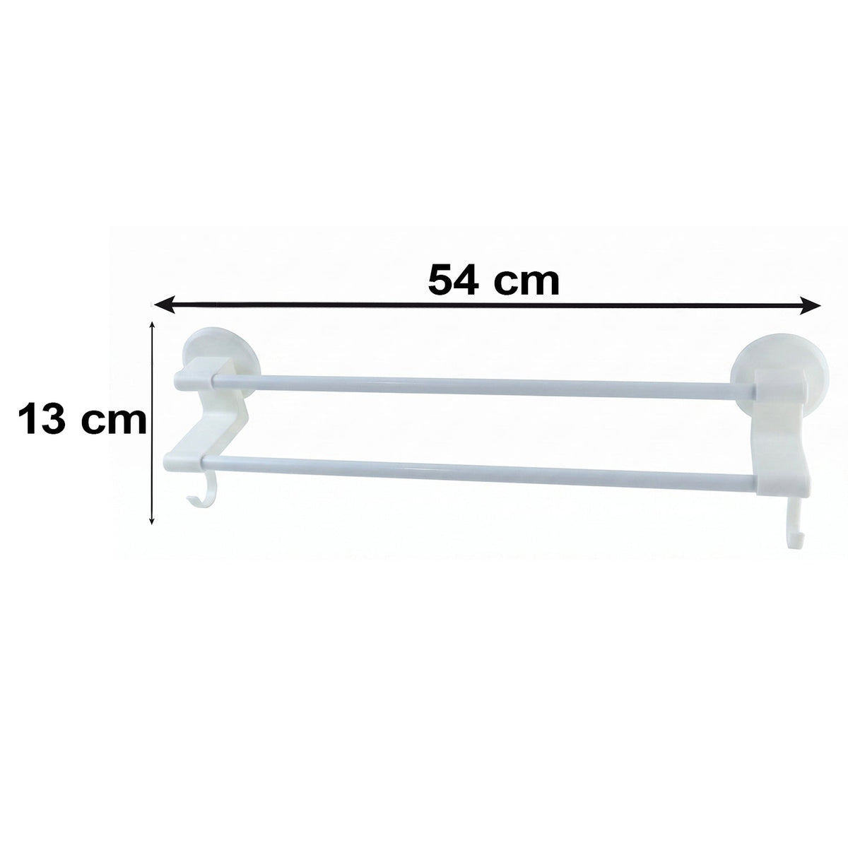 Double Bar Towel Rack with Hooks