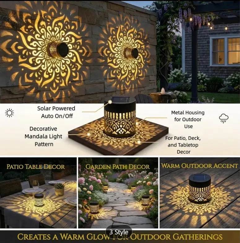 Solar Mandala Lantern for Wall or Table