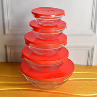 Glass Bowl Set with Lids, 5 Pieces 1
