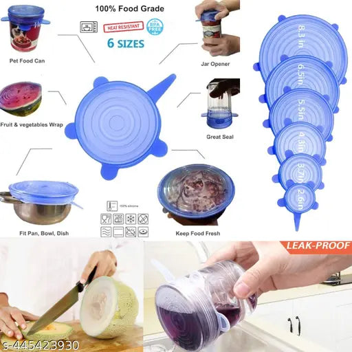 Silicone Stretch Lids, Set of 6