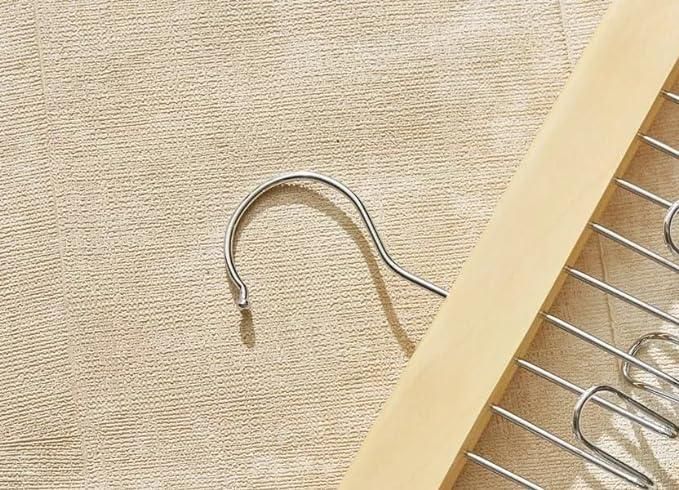 Wooden Hanger with Metal Hooks, Pack of 2