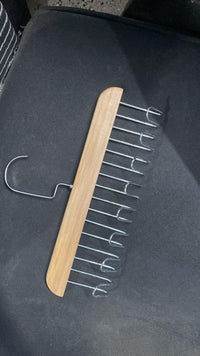Wooden Hanger with Metal Hooks, Pack of 2 5