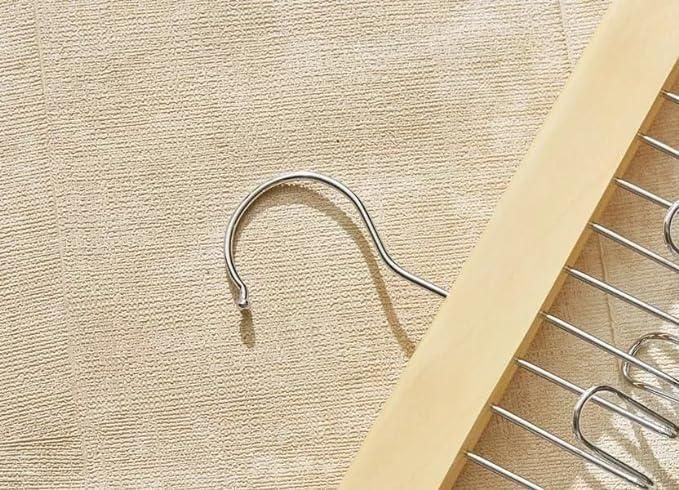 Wooden Hanger with Metal Hooks, Pack of 2