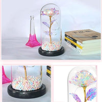 LED Galaxy Rose in a Glass Dome 4