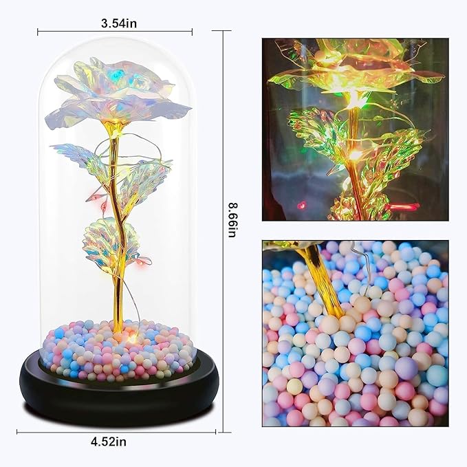 LED Galaxy Rose in a Glass Dome