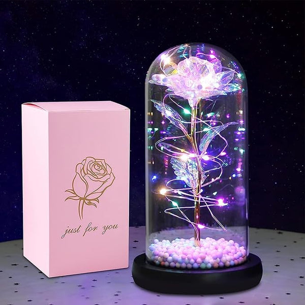 LED Galaxy Rose in a Glass Dome