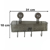 Suction Bathroom Shelf with Hooks 5