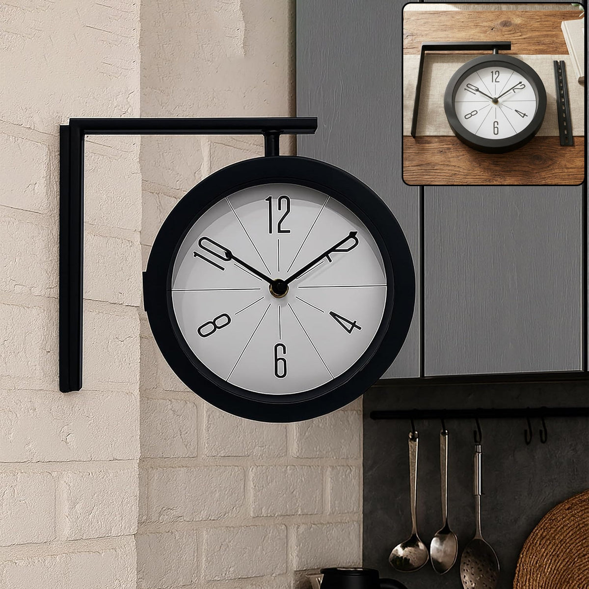 Double-Sided Station Wall Clock