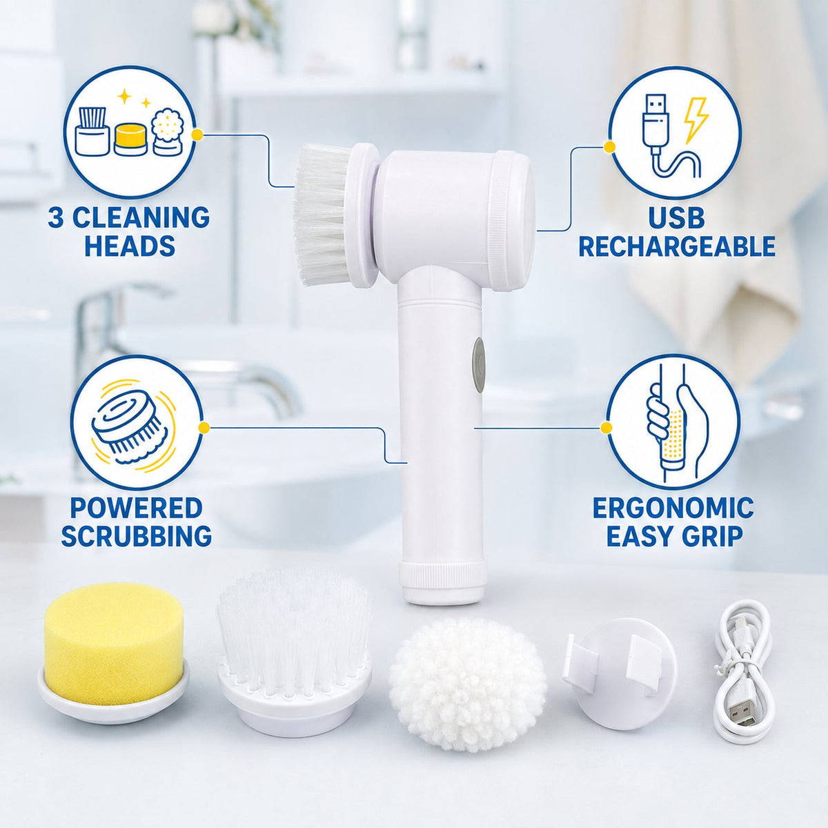 Spin scrubber features