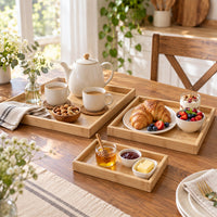 Bamboo Serving Tray Set of 3 1