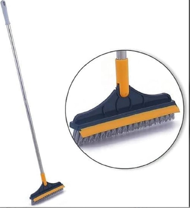 2-in-1 Floor Scrub Brush with Wiper, Pack of 2