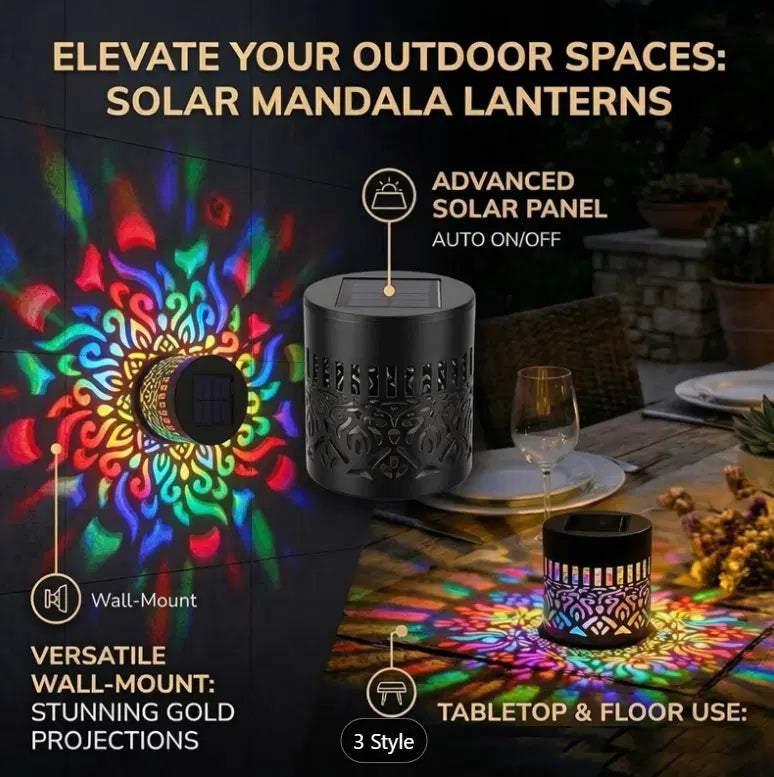 Solar Mandala Lantern for Wall or Table