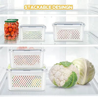 Fridge Storage Containers with Drain Baskets, Set of 4 5