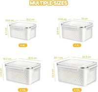 Fridge Storage Containers with Drain Baskets, Set of 4 3