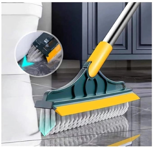 2-in-1 Floor Scrub Brush with Wiper, Pack of 2