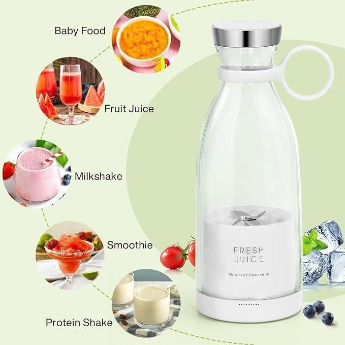 White juice blender bottle for juice, smoothies and protein shakes